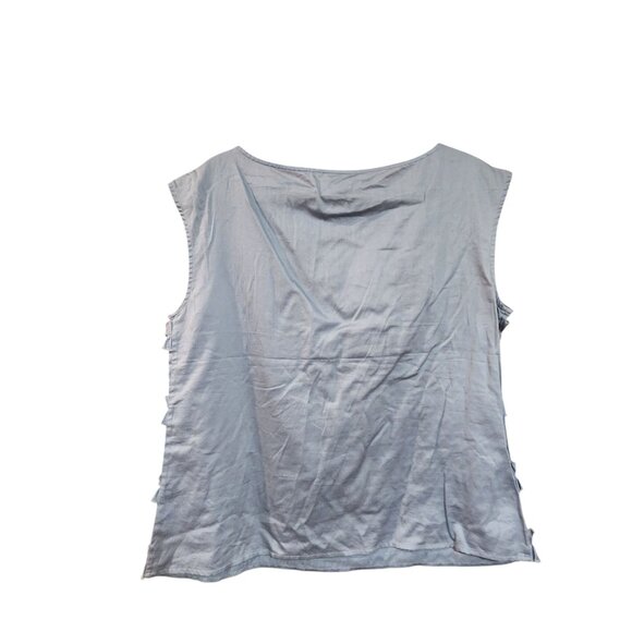 Talbots Womens Blue Sleeveless Ruffle Top Size 14 - Picture 2 of 3